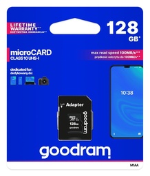 Carte Mémoire Micro SD 128GO Class 10 Avec Adaptateur Goodram